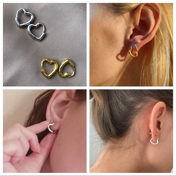 2️⃣2/$50 AL STUDIO Heart shaped earrings (Gold) - Picture 6 of 6